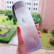 急速韩版磨砂塑料水杯男女学生创意个性可爱随行杯原宿水瓶可