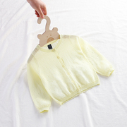 女童空调衫宝宝冰丝开衫披肩夏季超薄款防晒衣新生婴儿针织衫外套