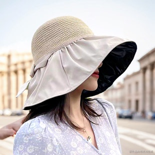 帽檐夏季遮阳女士专业级防晒太阳帽全包便携2024防紫外线帽子