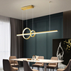 餐厅吊灯现代简约led饭厅，餐桌灯北欧工业风，长条灯极简办公室灯具