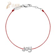 Redline/红绳女士Joy 0.11克拉圆形钻石白金绳制手链
