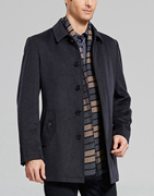 杉系列秋冬季男士时尚英伦商务羊毛混纺毛呢大衣 T34D002