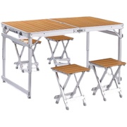定制加长版1.38米户外铝合金折叠桌椅，摆摊地推便携简易野外餐桌椅