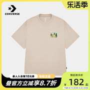 CONVERSE匡威男2024夏纯棉帐篷松树印花宽松短袖T恤10025882