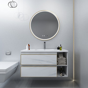 汉摩岩板浴室柜卫生间洗漱台洗脸面盆洗手池智能，卫浴柜圆形镜柜