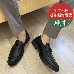 春季乐福鞋男豆豆英伦商务，休闲一脚蹬，皮鞋透气青年发型师正装男鞋