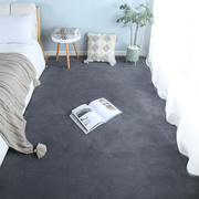 北欧灰色床边地毯卧室高级感耐脏垫子房间大面积全铺短毛地垫机洗