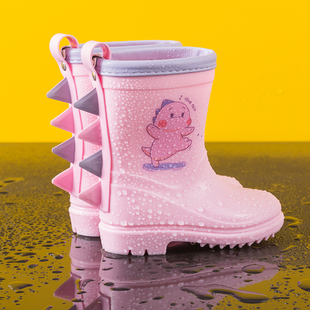 儿童雨鞋女童宝宝幼儿园小童，雨靴加绒可拆卸防滑男童2-6岁雨衣鞋3