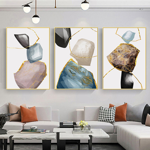 客厅装饰画沙发背景墙面挂画餐厅壁画现代简约壁画北欧轻奢水晶画