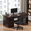带锁办公桌电脑桌台式家用简约桌子工作台，带抽屉书桌职员桌椅组合