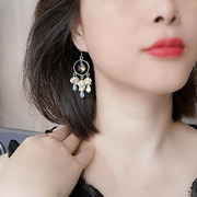 女士耳环奥地利水晶防过敏气质夸张耳坠长款耳饰韩国时尚饰品