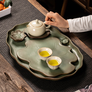 陶瓷茶盘新中式小型家用泡茶杯托盘办公室排水轻奢高端功夫茶台盘