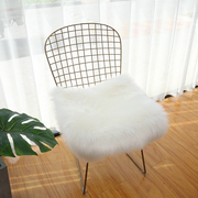 仿羊毛镂空椅子垫方形加厚毛毛，垫沙发垫电脑椅长毛绒梳妆台凳子垫