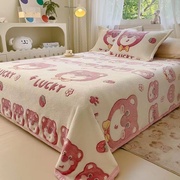 牛奶珊瑚绒床单件盖毯法兰绒毛毯，单双人(单双人)床上毛毯空调午睡毯被子