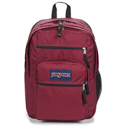 Jansport男女同款大容量双肩背包环保材质可降解酒红色旅行包