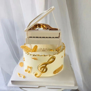 创意旋转跳舞钢琴，音乐盒蛋糕装饰摆件八音盒送女友生日蛋糕配件
