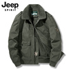 jeep吉普羊羔绒棉衣，男冬季短款外套翻领加绒加厚棉服工装宽松夹克