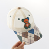 宝宝遮阳帽子夏季时尚网眼小熊鸭舌帽男婴儿童薄款防晒透气棒球帽