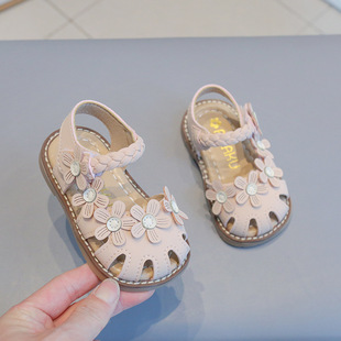 婴儿凉鞋女宝宝夏季0一1-3岁半透气鞋子防滑软底学步鞋女童公主鞋