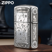 zippo正版打火机 冰与火之歌纯银雕刻收藏级防风煤油火机男士送礼
