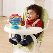 宝宝吃饭餐桌餐椅玩具三色摇铃，球可旋y转软胶球吸盘牙胶玩具