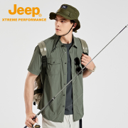 jeep吉普户外衬衫男凉感防泼水衬衣外套，休闲叠穿素色上衣春夏