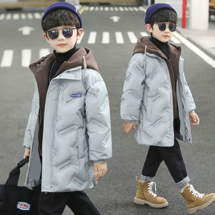 男童冬装棉衣2023儿童羽绒，棉服韩版中大童装假两件加厚外套潮