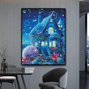 蒙娜丽莎十字绣蓝色梦幻城堡十字绣2023线绣客厅小幅卧室餐厅