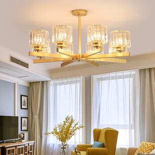 北欧客厅吊灯水晶轻奢网红现代家用大气美式简约餐厅卧室创意灯具