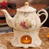 陶瓷花茶壶花草水果花果茶壶，耐热蜡烛加热花茶具花茶杯玻璃套装