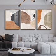 北欧莫兰迪客厅装饰画，三联抽象艺术挂画简约现代沙发背景墙挂壁画