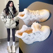 雪地靴女鞋2024冬季冬鞋棉鞋，加绒保暖高帮，休闲厚底运动老爹鞋