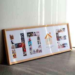 实木画框HOME LOVE创意照片组合婚纱宝宝DIY洗照片做成相框册礼物