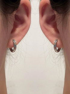 zoozmini彩色锆石耳钉女ins小众，设计高级感耳圈耳饰镶钻925银耳扣