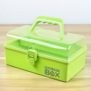 小号儿童积木文具收纳盒手提双层家用小药箱药品收纳盒玩具整理箱