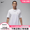 Jordan耐克上衣AJ1刺绣贴片夏季男子纯棉短袖白色T恤FN5983-100