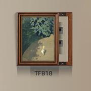 美式竖版电表箱装饰画餐厅抽象复古油画遮挡画液压掀开配电箱壁画