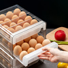 日本鸡蛋收纳盒抽屉式冰箱用厨房神器多层透明大容量装放架托蛋盒