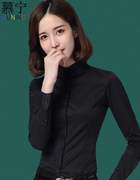慕宁 2020春秋季长袖衬衫女韩版职业装工作服学生衬衣女 黑色