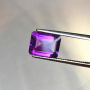 长方形紫水晶裸石吊坠戒指，天然紫水晶，颜色浓郁无棉裂