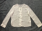 外贸原单 意大利品牌Ma*risa橘/白色浮雕印花雪纺亨利领长袖衬衫
