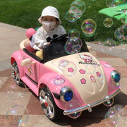 超可爱粉公主车儿童遥控电动车可坐人四轮玩具汽车女童车生日礼物
