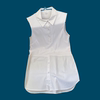 2024女士内搭德绒ol纯棉，无袖衬衫打底背心白色，假两件式女衬衣
