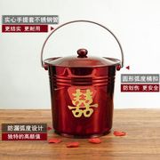 子孙桶结婚庆用品单个喜桶结婚用品红桶女方陪嫁用品洗漱用品套装