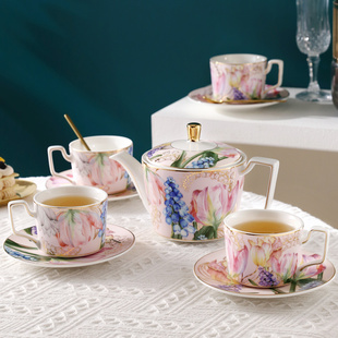 创意家用法式金香下午茶陶瓷，茶具套装小奢华整套咖啡具咖啡杯碟