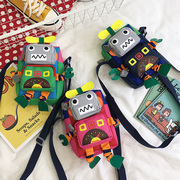 儿童包包卡通斜挎包潮时尚男童幼儿小挎包韩国机器人宝宝背包
