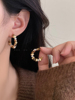 美拉德天然石珍珠(石珍珠，)耳钉女轻奢高级感复古气质耳环独特设计冬季耳饰