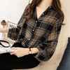 格子雪纺衬衫女设计感小众衬衣2023年夏季韩版长袖防晒衣上衣