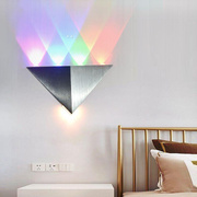 三角形LED彩色壁灯 现代简约铝材电视背景灯三角形壁灯5W创意