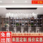 现代简约酒吧台吊灯LED水晶灯创意KTV宾馆收银前台餐厅玻璃管